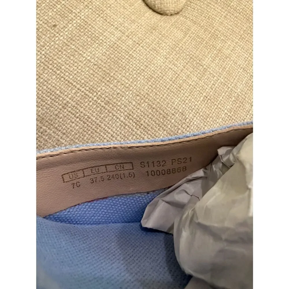 Stuart Weitzman Light Blue Espadrille Wedge Ankle-Tie Sandals - Picture 12 of 12
